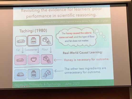 The two different claims kids *could* be testing in the task. (The second claim seems to have been overlooked when evaluating performance.)