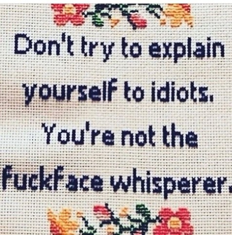 Don't try to explain yourself to idiots. You're not the FuckFace whisperer