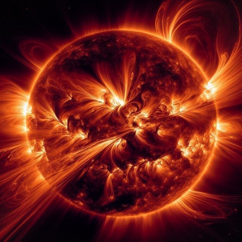 This storm is a result of an intense sequence over the past few days in which the Sun has spat out half a dozen clouds of plasma — or coronal mass ejections (CMEs) — all originating from a massive sunspot group known as AR3664 that has grown to around 200,000 kilometers across, or 16 times the diameter of the Earth.