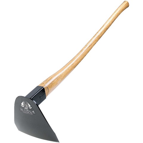 a garden hoe with a white background.
