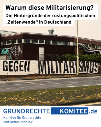 Foto: Protest gegen Rüstungsunternehmen Krauss Maffei Wegmann und deutsche Waffenlieferungen an die Türkei, 23.10.2019  © picture alliance/dpa | Uwe Zucchi