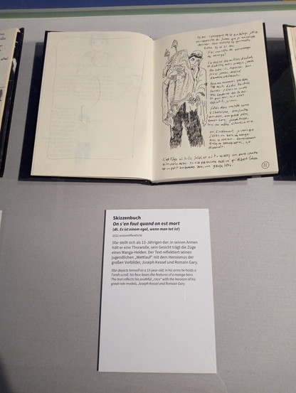 Skizzenbuch Sfars, wie sehr viele in der Ausstellung gezeigt werden