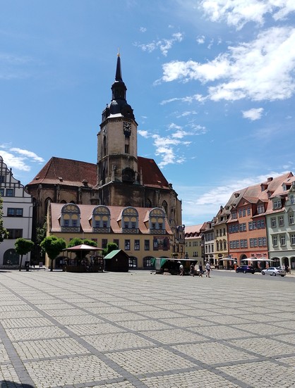 Wenzelsturm an der Stadtkirche, gesehen vom Markt