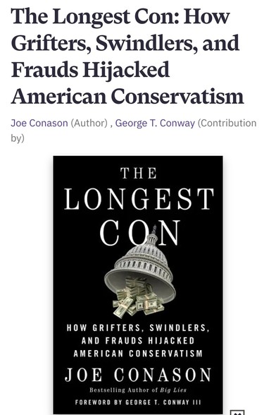 Cover of book titled 'The Longest Con'
