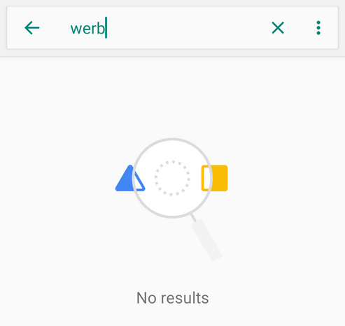 Bildschirmfoto der Einstellungen in Android 9. Im Suchfeld wurde der Wortanfang 