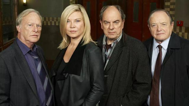 Original cast lineup for TV detective series New Tricks; Dennis Waterman, Amanda Redman, Alun Amstrong, James Bolam.