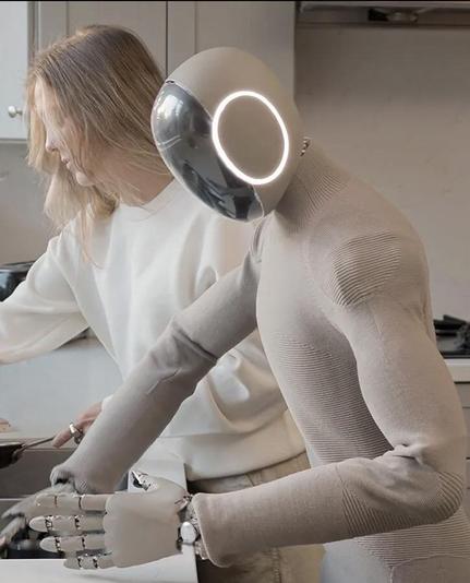 [ImageSource: 1X]

According to 1X representatives, Neo Gamma was trained on human motion capture data, enabling it to walk with a "natural human gait and arm swings," alongside being able to squat and sit in chairs.

Its multi-joined hands use elastic motors that mimic human tendons, and it has four microphones and a speaker system integrated into its body to communicate with humans. Its knitted exterior was designed to reduce the force of potential impacts with the exterior environment and increase its overall safety.

Neo Gamma is far from the only humanoid robot that's captured the attention of businesses and the public recently. In February, Polish startup Clone Robotics announced its Protoclone robot, which twitched to life with eerily human movements.

Last year, the Californian company Figure tested its humanoid robots in a BMW factory and plans to introduce more this year. Apptronik, a Texas-based competitor, is also commercializing its humanoid robot, Apollo, for use in Mercedes-Benz factories by the end of the year. Agility Robotic’s Digit, meanwhile, will also be introduced into warehouses this year.

<https://www.automate.org/robotics/blogs/humanoid-robots-top-companies>